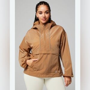 Fabletics Hiking Jacket With hood Women's Size Large QUICKSAND
